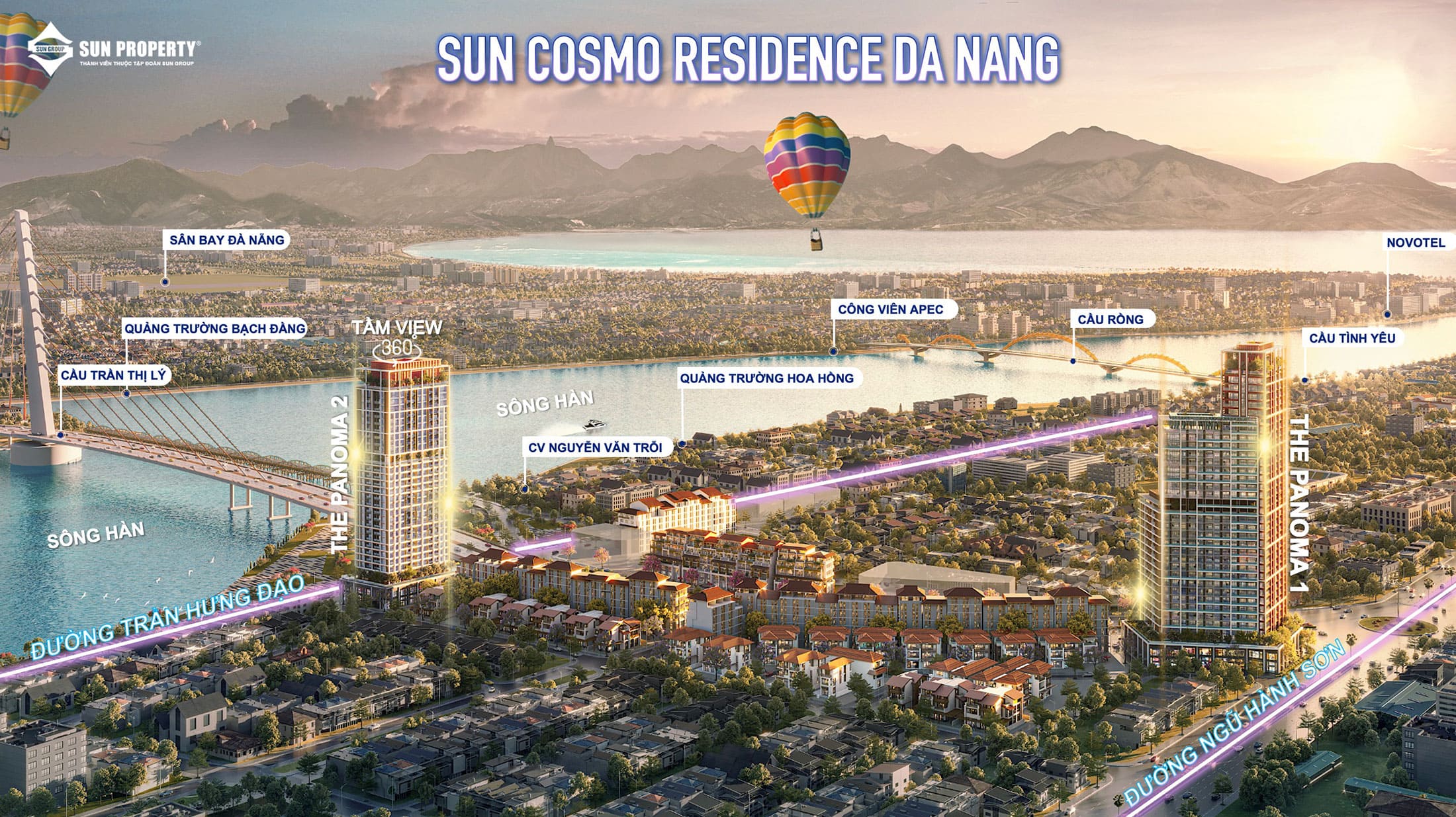 Sun Cosmo Residence Đà Nẵng giúp cư dân kết nối thuận tiện đến nhiều đia điểm nổi tiếng tại Đà Nẵng.